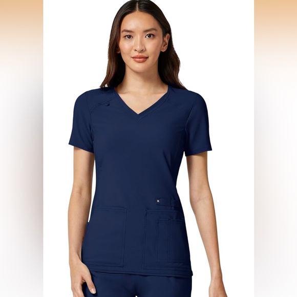 Cherokee Tops - Cherokee Navy V-Neck Short Sleeve Medical Scrub Top fitted